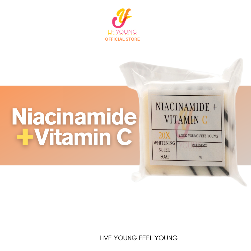 Niacinamide Soap (3pcs) w/ Glutahione 20x Skin Whitening w/ Vit. C Anti-Acne Anti-Aeging by LFYoung