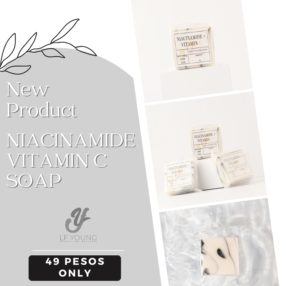 Niacinamide Soap (3pcs) w/ Glutahione 20x Skin Whitening w/ Vit. C Anti-Acne Anti-Aeging by LFYoung