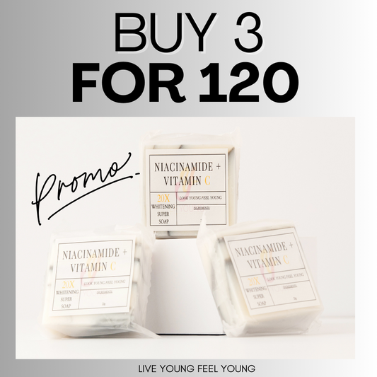 Niacinamide Soap (3pcs) w/ Glutahione 20x Skin Whitening w/ Vit. C Anti-Acne Anti-Aeging by LFYoung