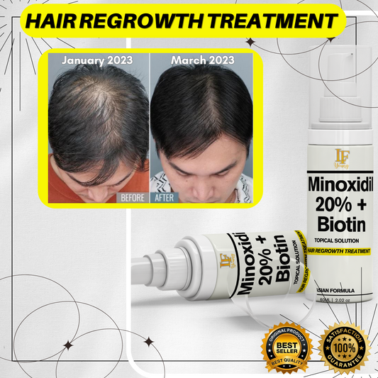 Minoxidil Hair Solution Spray for Hair Loss Treatment 60mL with Biotin for Hair Growth by LF Young